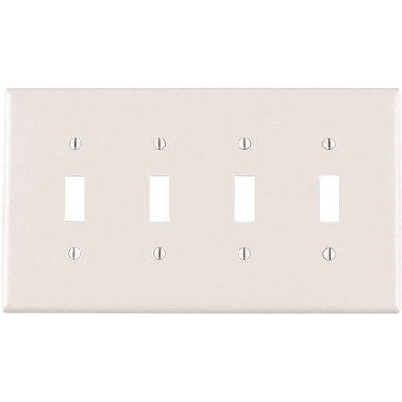 Leviton White 4-Gang Toggle Wall Plate R52-00PJ4-00W